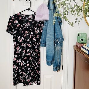 H&M Black Floral Dress